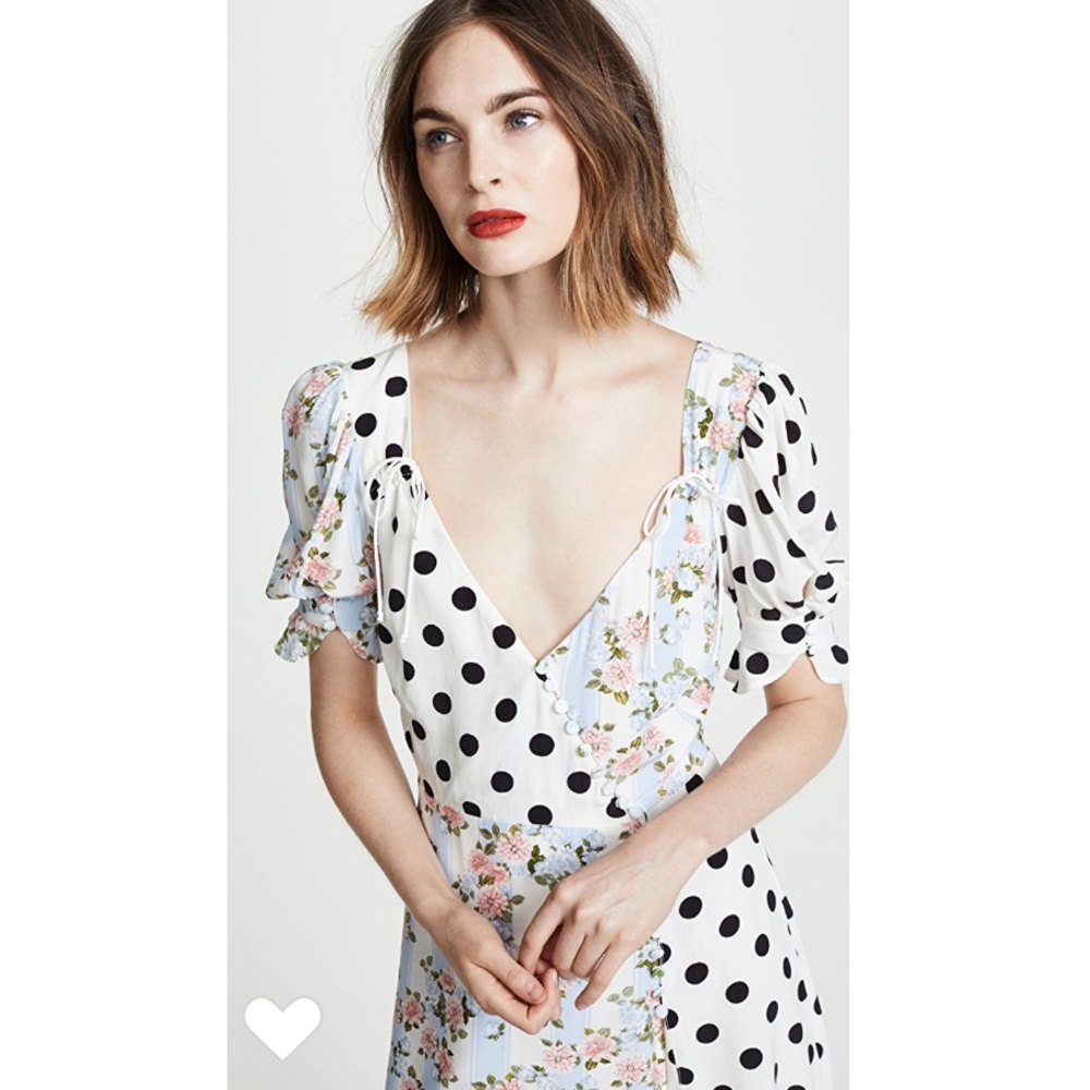 For Love & Lemons Retro Floral Wrap Mini Dress - Picture 3 of 8